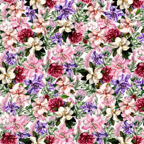 Satin Georgette Floral Fabrics by OM PRINTS OM PK 1412 C1