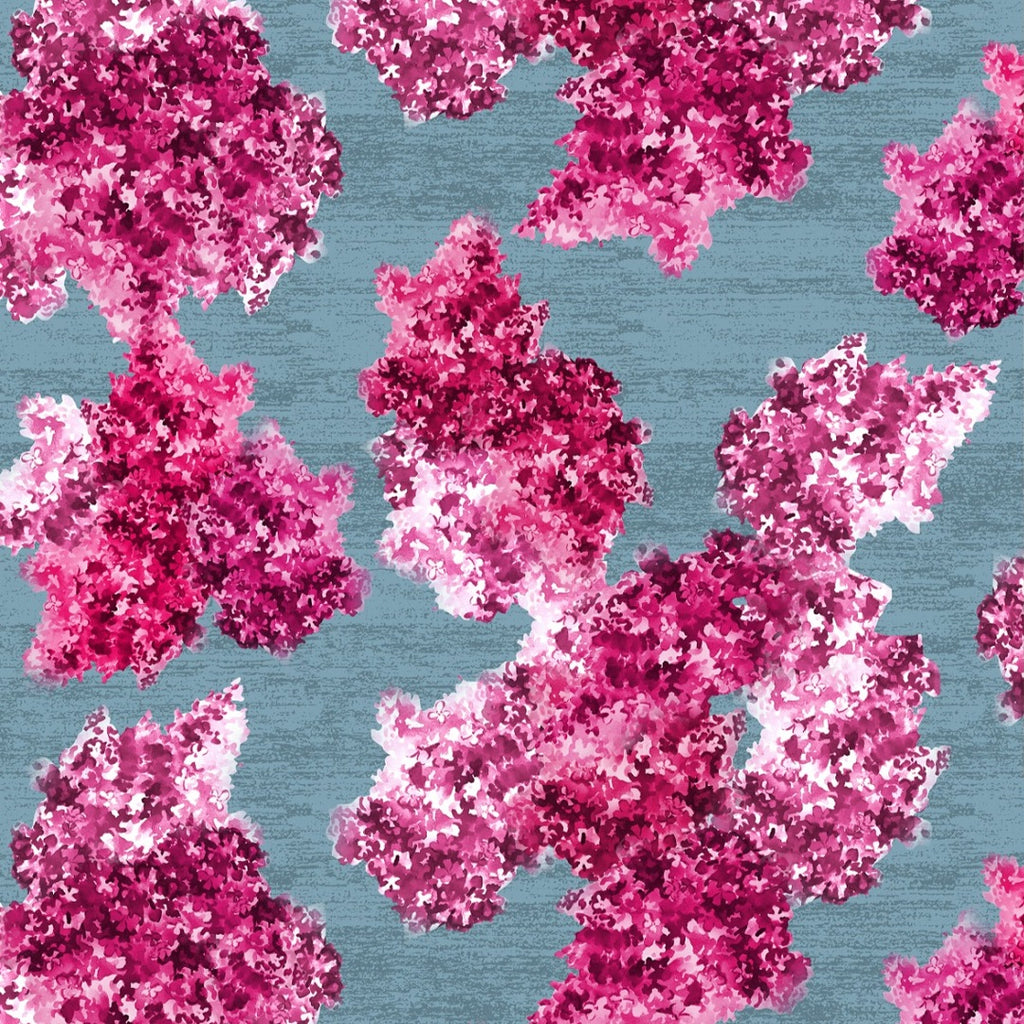 Abstract textured Floral print design in Pink colour Fabric Material Pure Silk  OM PS 420 C1