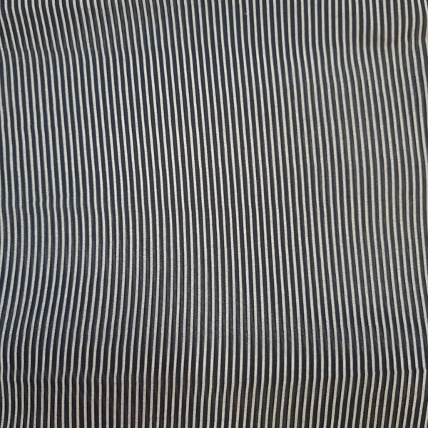 Heena Karan 0.1 inch Stripes Print in Black & Ivory color on Pure Mul Chanderi OM TK 558