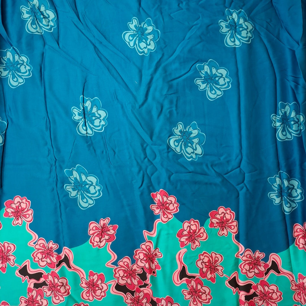 Abstract Floral Print on Pure Modal Satin satin OM SG 258 C1