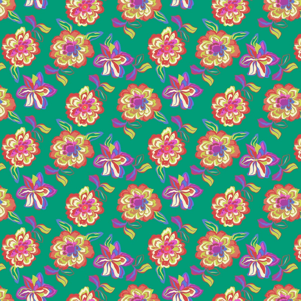 Abstract Floral Print on Pure Modal Satin satin OM PS 421 C1
