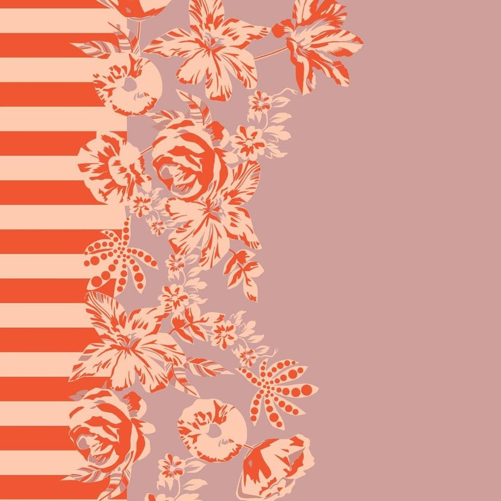 Floral Print design in Orange colour base OM PS 411 C1