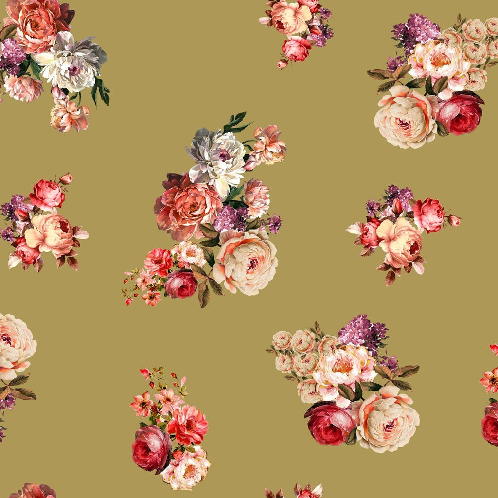 Revel in Artistic Splendor with OM Fabs' Satin Georgette Floral Collection OM PK 1457 C2