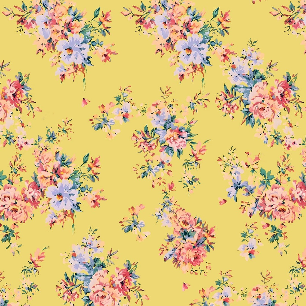 Floral Print design with Yellow base  colour OM PS