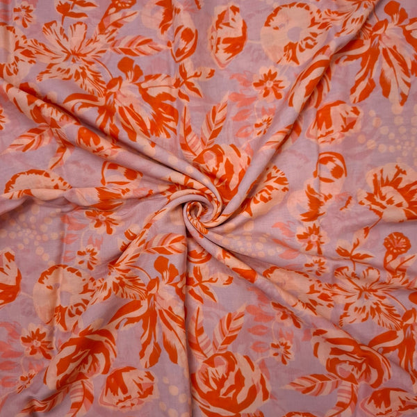 Archana Vintage Rose Floral Bouquet Print on Satin Georgette OM PS 409 C2