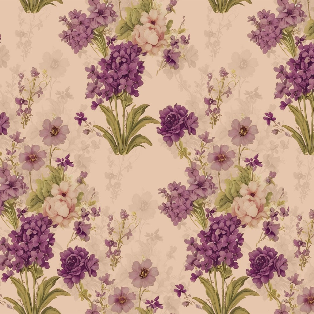 Raina's Floral Print with  Light Peach Color Base with Multi Floral on Pure Glace Lawn Cotton OM PS 426 C1