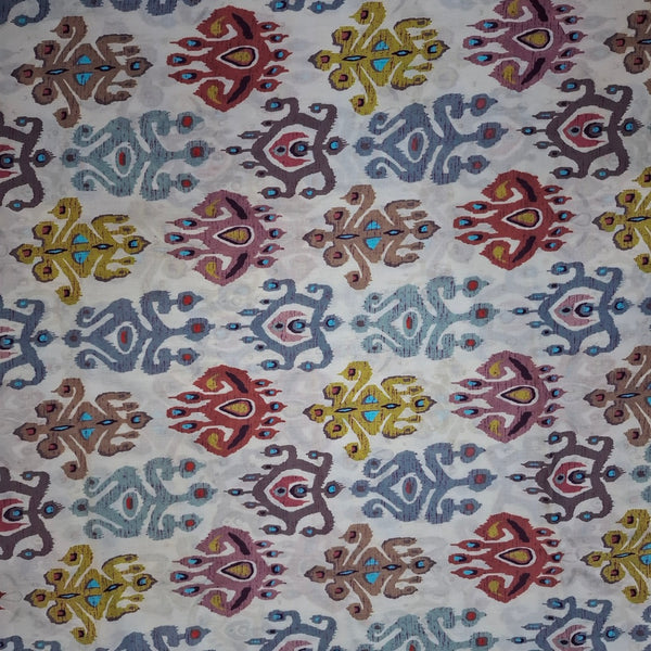 Ikat Print with Off White Base Color on Pure Cotton Cambric OM PS 414
