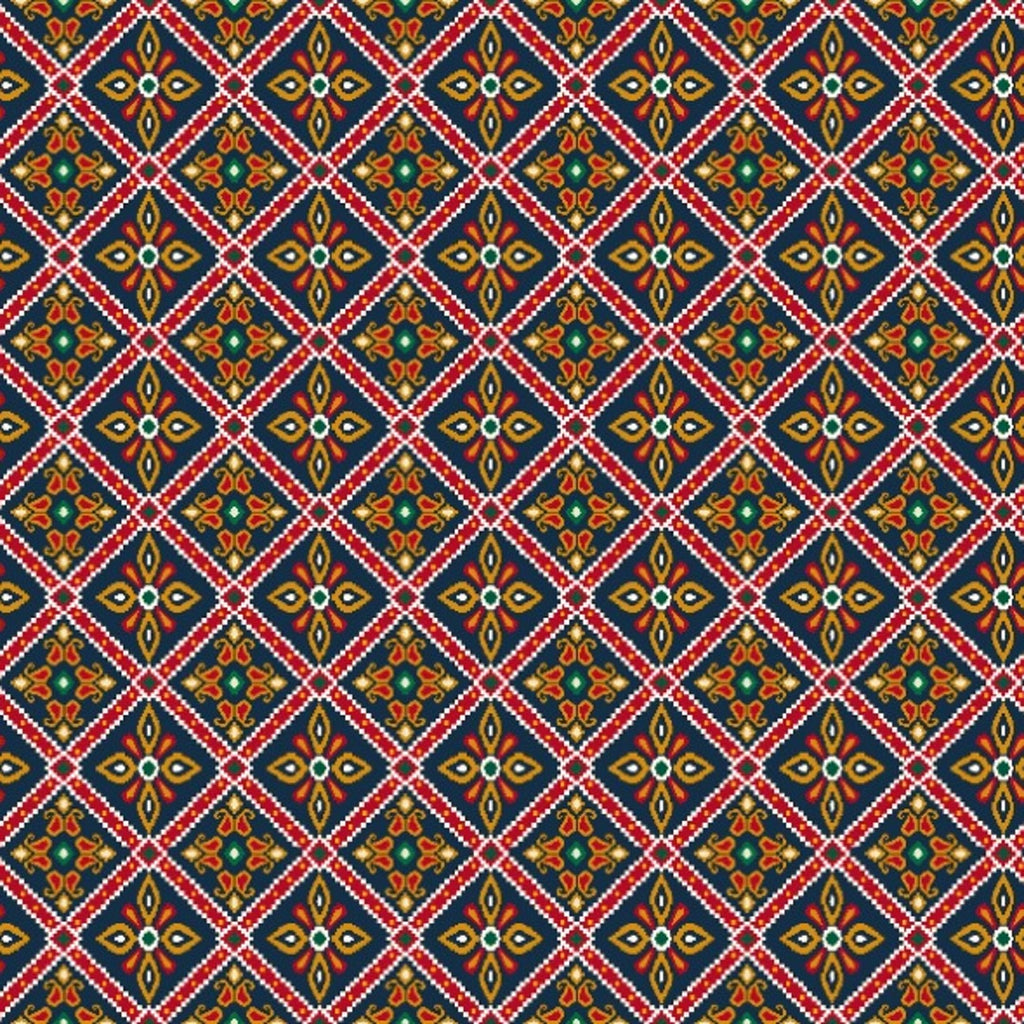 Patola Print design with Blue base colour OM DW 109 C1