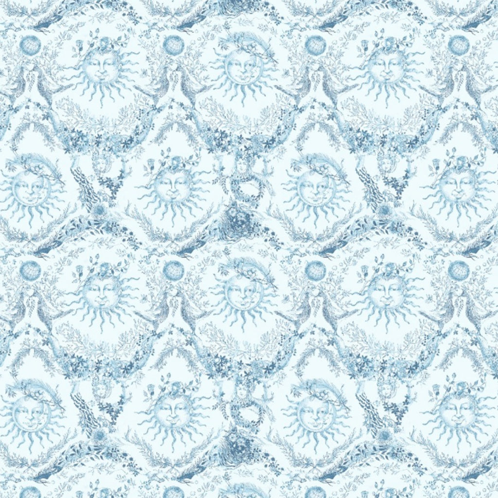 C Dior Tropical Print Pattern with Blue Colour Design on Pure Linen Cotton Fabric OM PS 469 C1