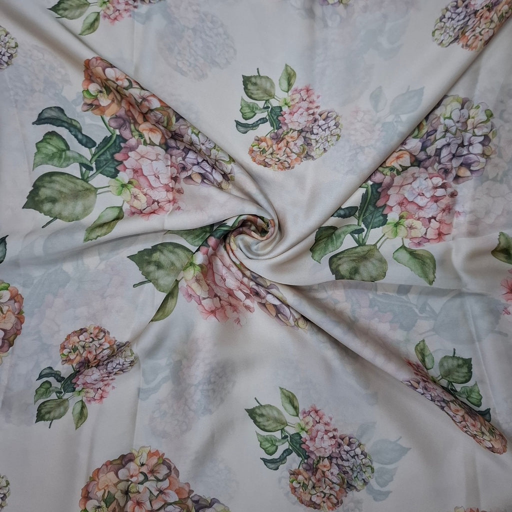 Sharmali Big Floral Bunch Print on Beige Base Colour on Pure Modal Satin OM PS 368 C1
