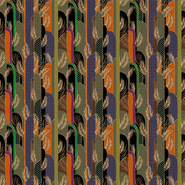 Elegance Meets Tradition: Multicolor Traditional Pattern Digital Printed Fabrics by OM Fabs OM SS 128 C1
