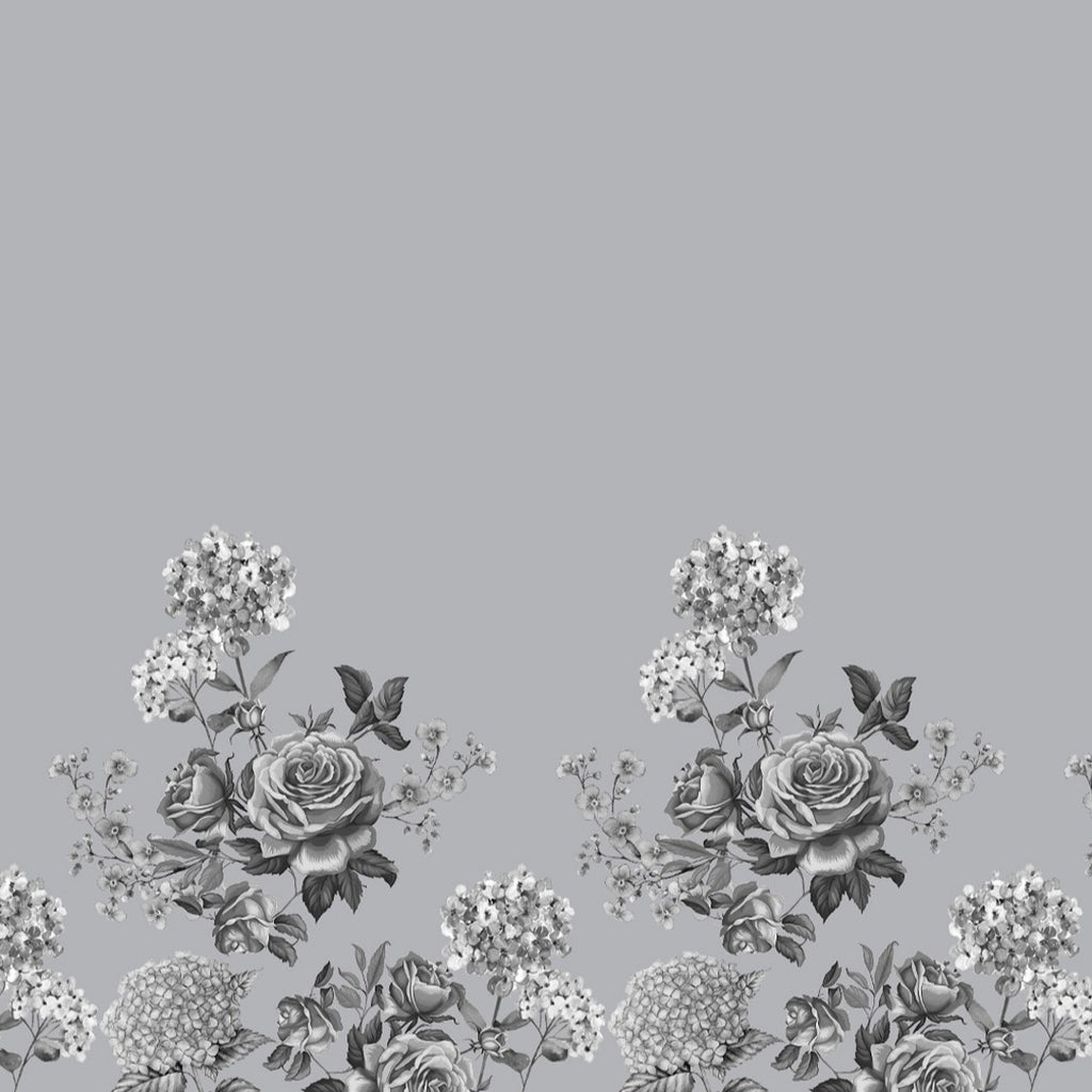 Floral Print Design Gray in colour Fabric Material OM PS 429 C2