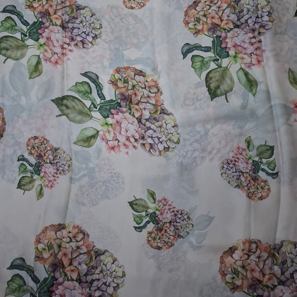 Sharmali Big Floral Bunch Print on Beige Base Colour on Pure Modal Satin OM PS 368 C1