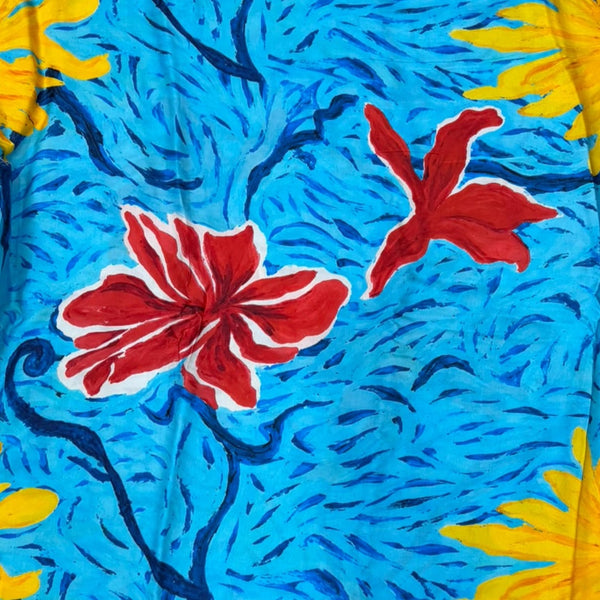 Shivan Abstract Design with Blue base colour on Pure Modal Satin OM SG 263 C1