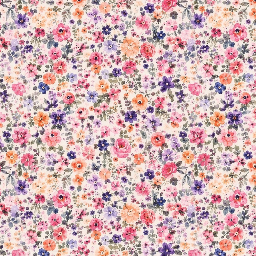Multi Water Colour Small Floral Print Design in Georgette OM PS 455 C1