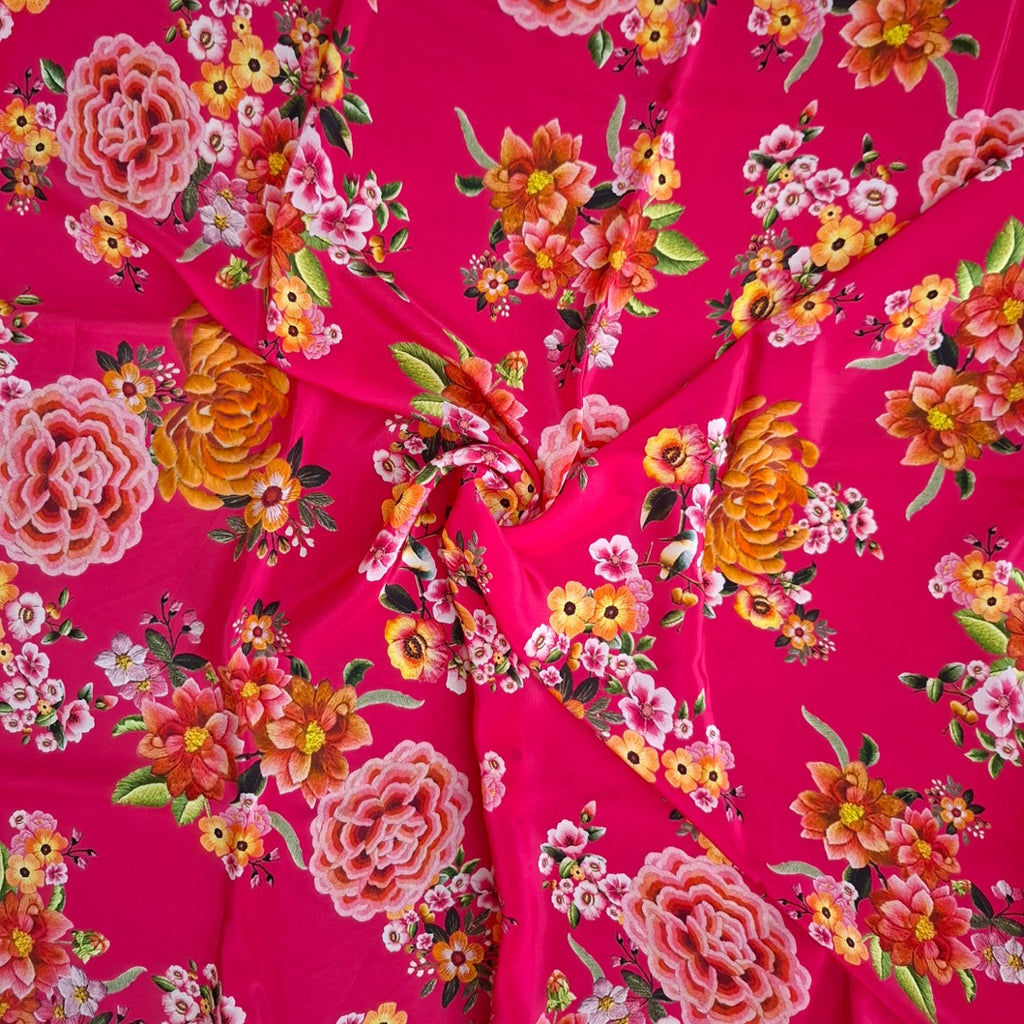 Sabya Floral Print on Satin Georgette Fabric OM SS 420 C2