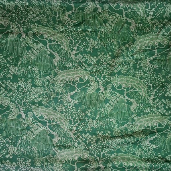 Green & Gold on Satin Georgette OM SG 119