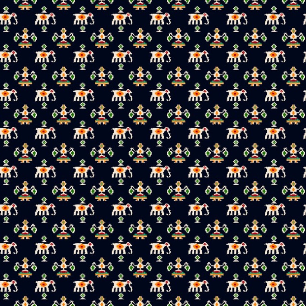 Patola Print design with Black base colour OM DW 101 C1