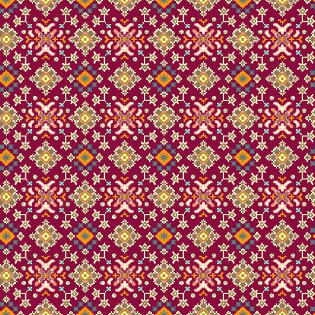 Patola Print design with Red base colour OM DW 104 C1