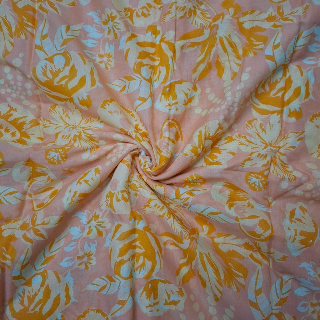 Archana Tropical Floral Bouquet Print on Satin Georgette OM PS 409 C4