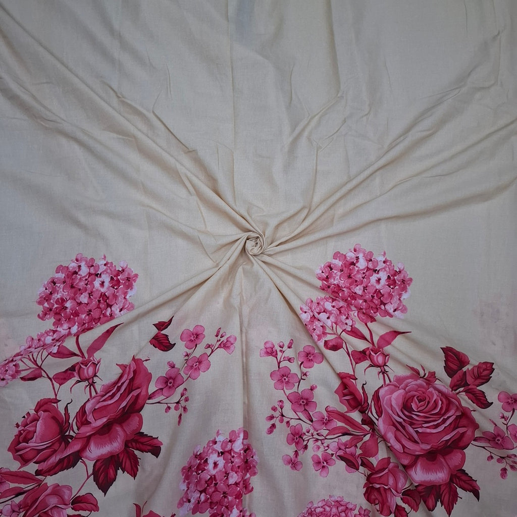 Floral Print Fabric Gold in colour OM PS 429 C1