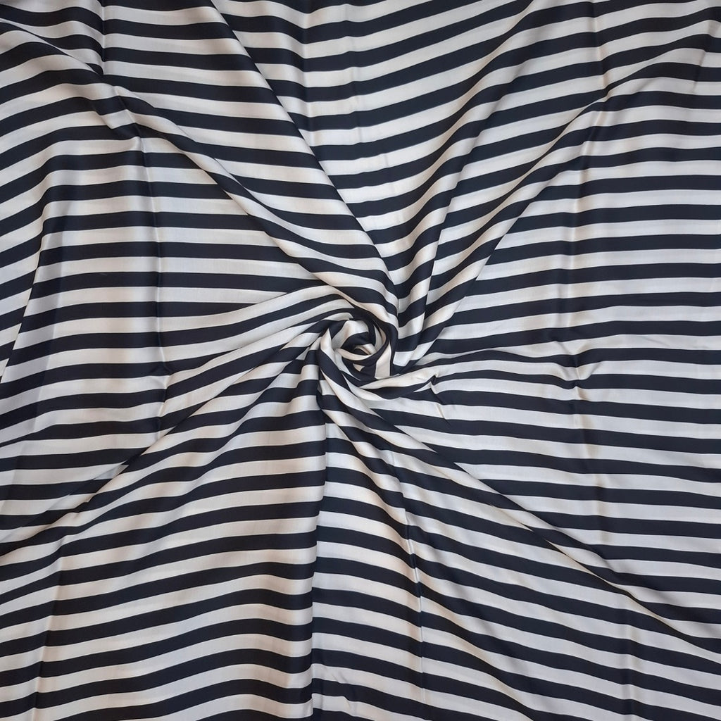 Heena Karan 1 inch Stripes Print in Black & Ivory color on Pure Modal satin OM TK 323 C5
