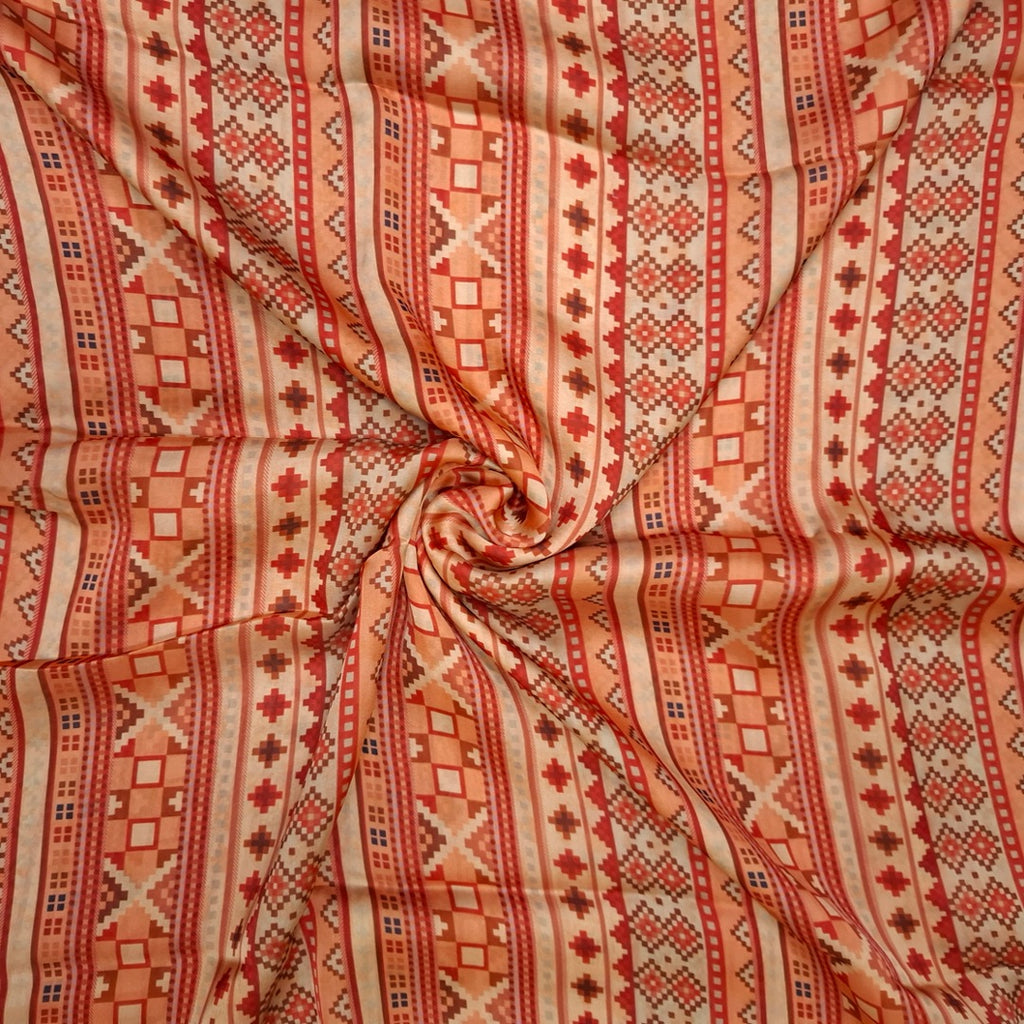 Tarun Tahilani Traditional Tribal Geometric Stripe Design Patola Prints in Pure Modal Satin  OM PS 412