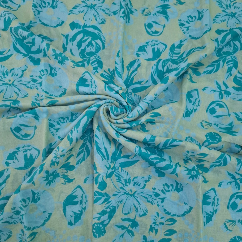 Archana Tropical Floral Bouquet Print on Satin Georgette OM PS 409 C3
