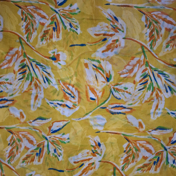 Yellow Base Floral Print on Pure Chinnon Chiffon on OM PJ 311 C2
