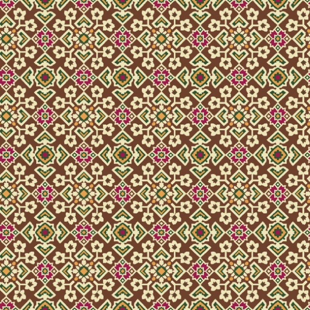 Patola Print design with Brown base colour OM DW 99 C1