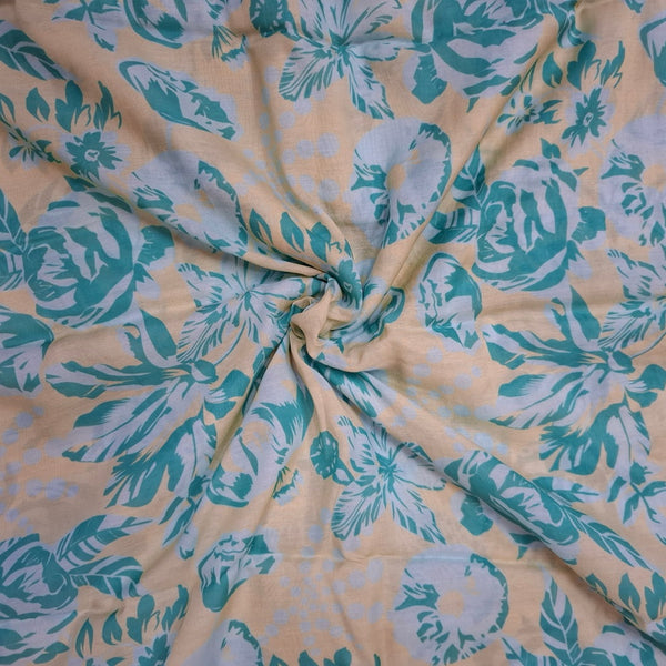 Archana Tropical Floral Bouquet Print on Satin Georgette OM PS 409 C3