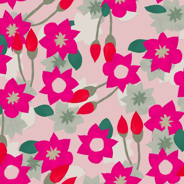 Abstract Big Floral Print on Satin Georgette OM PK 1375 C4