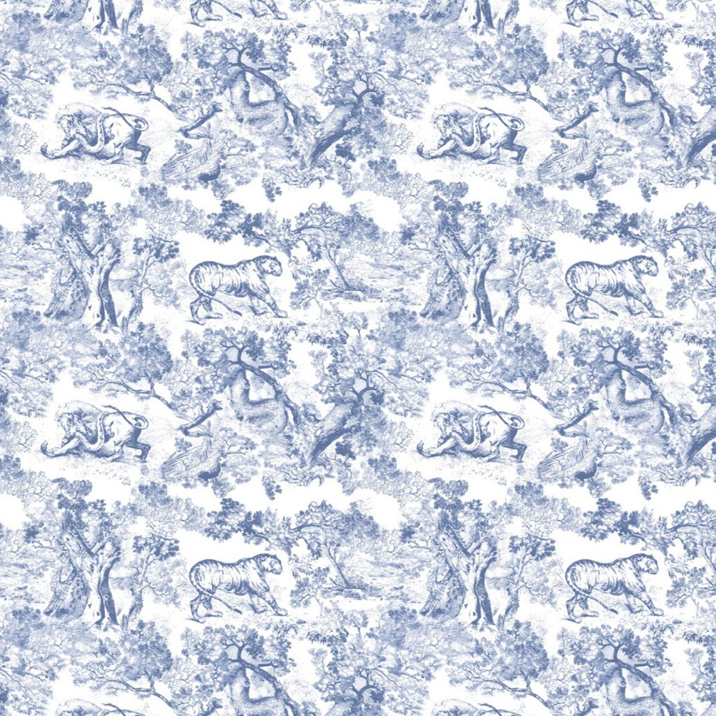 C Dior Pattern with Blue Colour Design on Pure Linen Cotton Fabric OM PS 468 C2