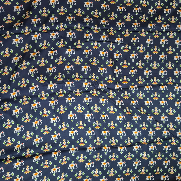 Patola Print design with Black base colour on Pure Modal Satin OM DW 101 C1