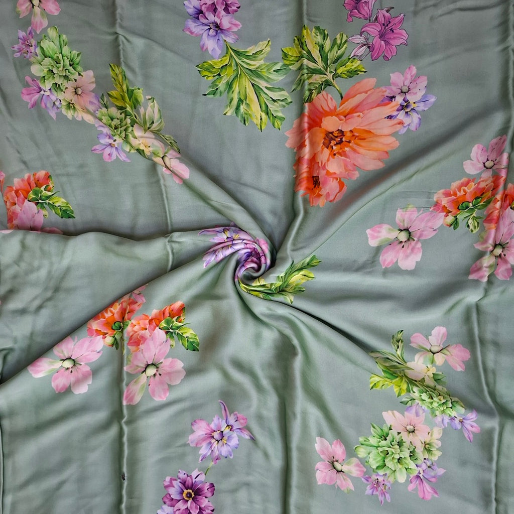 Floral Print design with Olive Green base  colour OM SG 264 C1