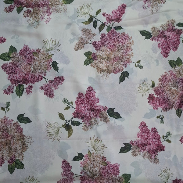 Ivory White Floral Bunch Sabya Kareena Print on Pure Modal Satin & Satin Georgette OM TK 427 C