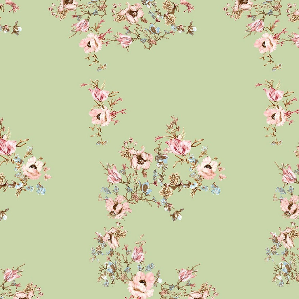 Floral Print design with Summer green base  colour OM SG 266 C1