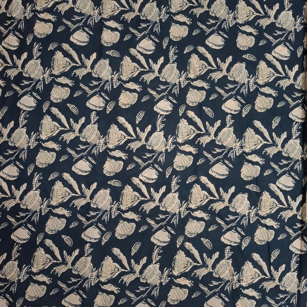Ajrakh prints Pattern with Black base Digital Printed Fabrics OM DW 94 C1
