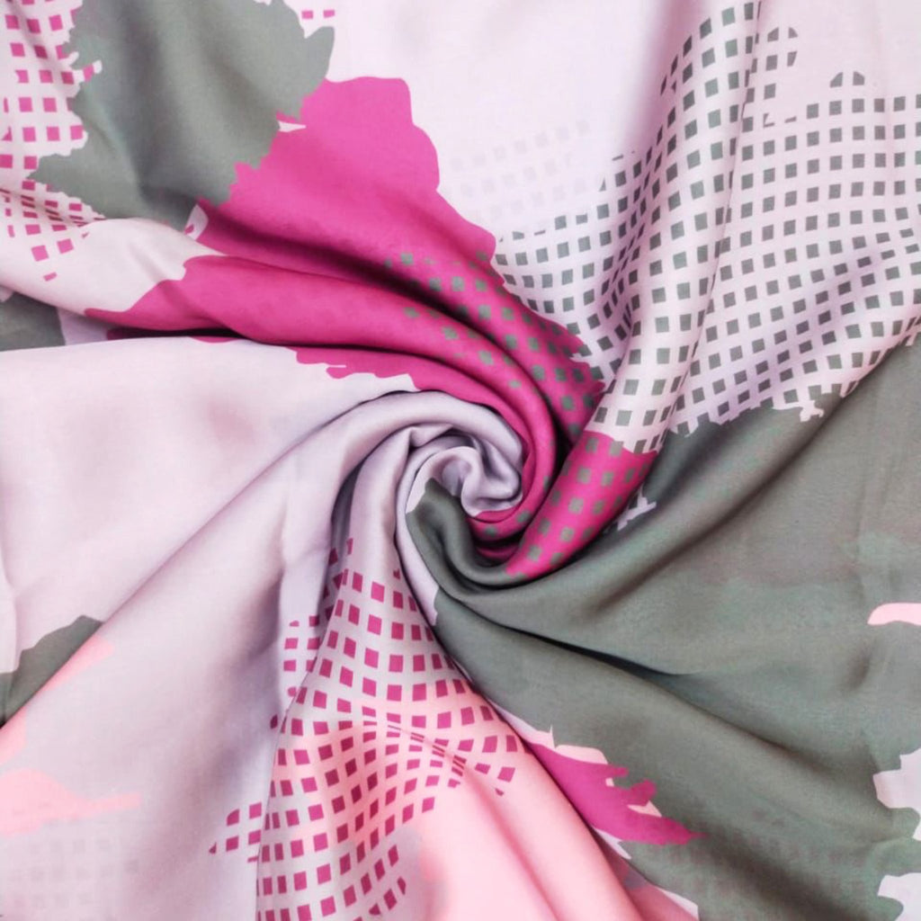 Abstract Elegance: Satin Georgette - Embrace the Allure of Abstract Patterns
