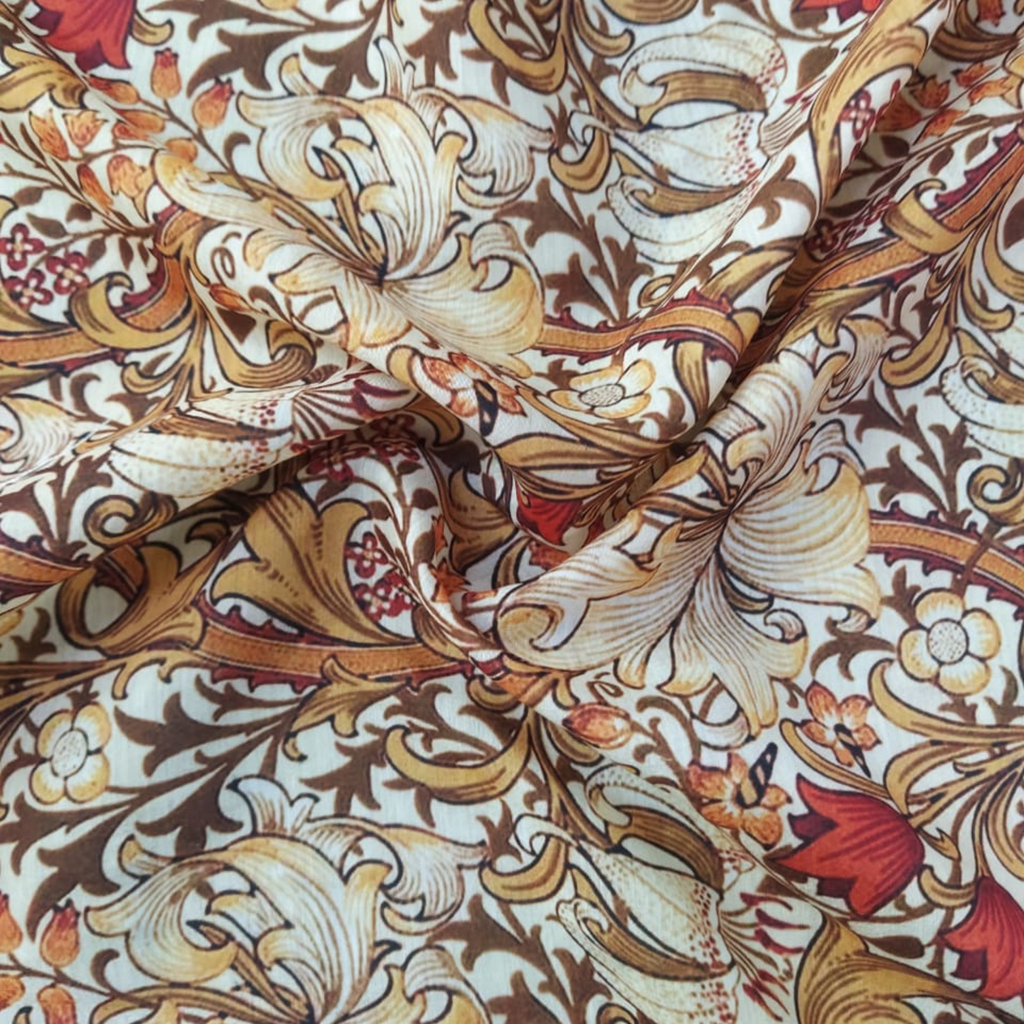 Traditional Printed Fabric Material: Traditional Muslin Yellow