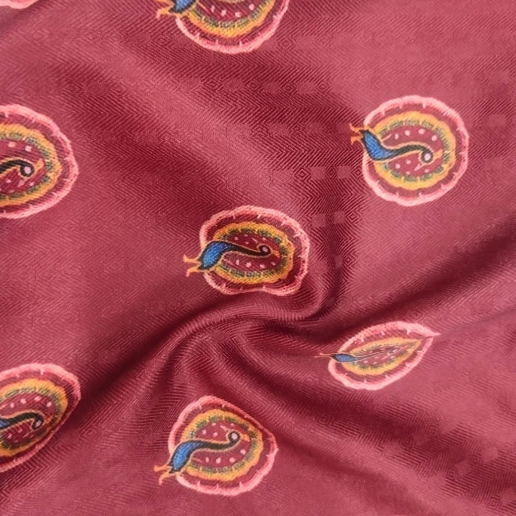 Traditional Printed Fabric Material: Traditional Pashmina Red