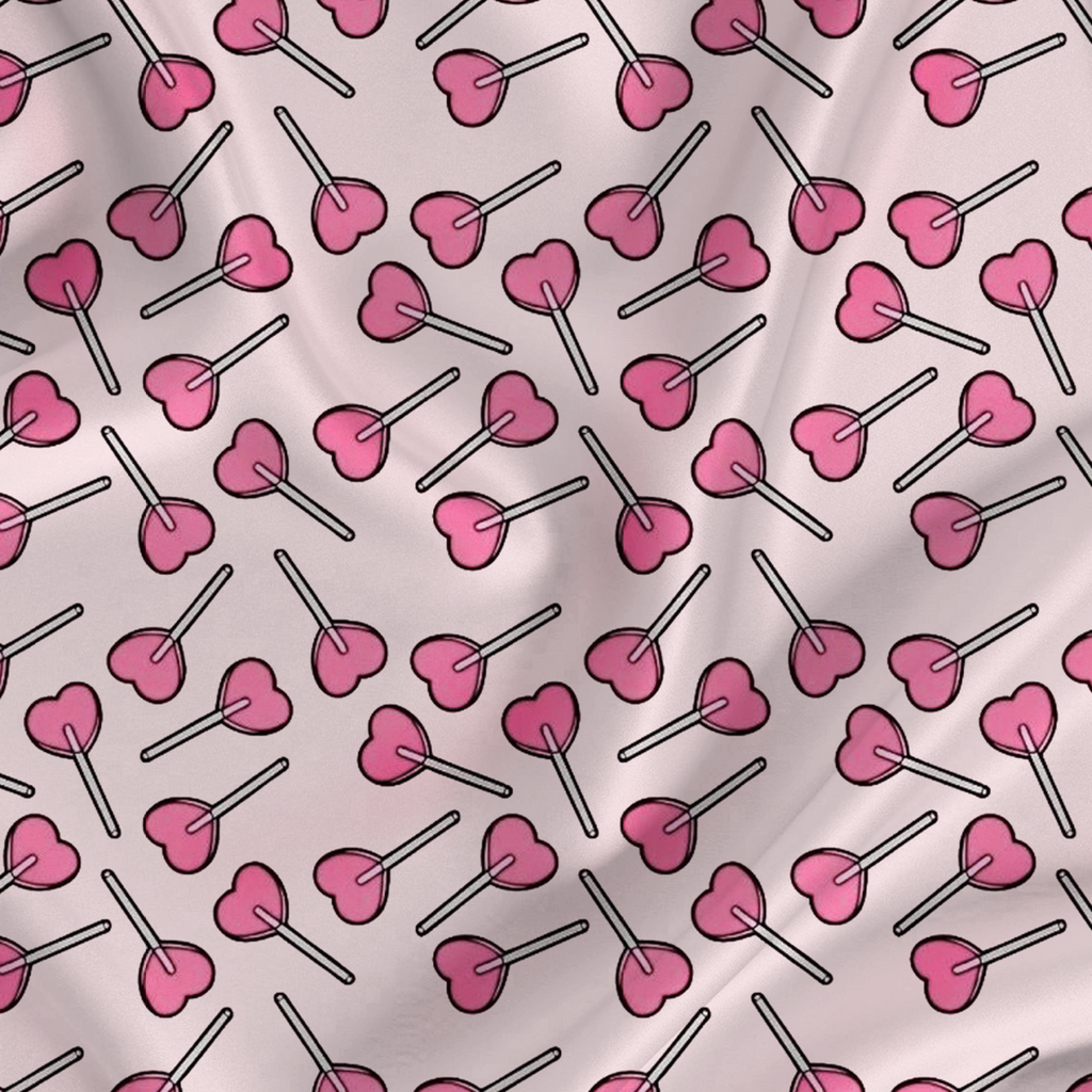 Seamless Printed Fabric Material Cartoon Modal Satin Pink