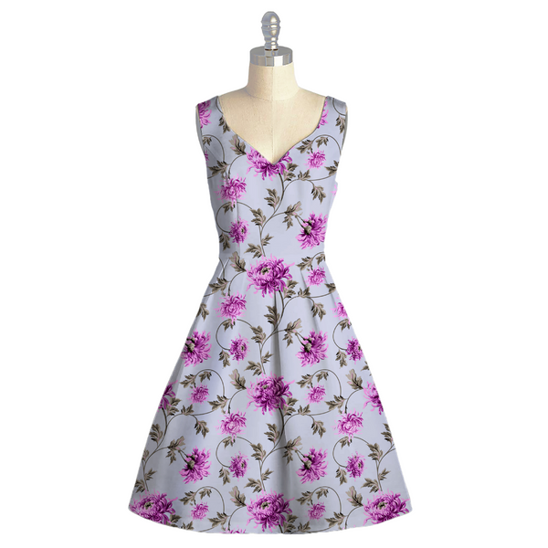 Floral Printed Fabric Material: Floral Satin Georgette Off White