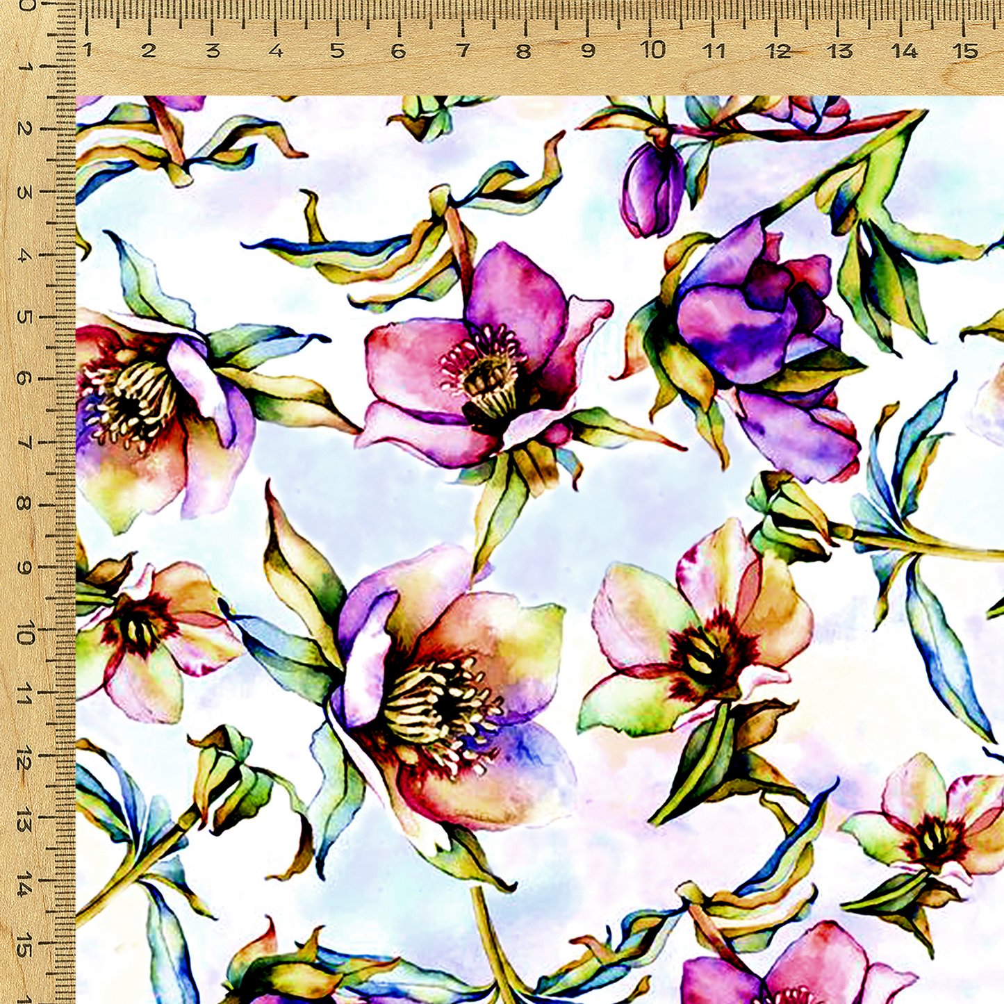 Floral Printed Fabric Material: Floral Satin Georgette White