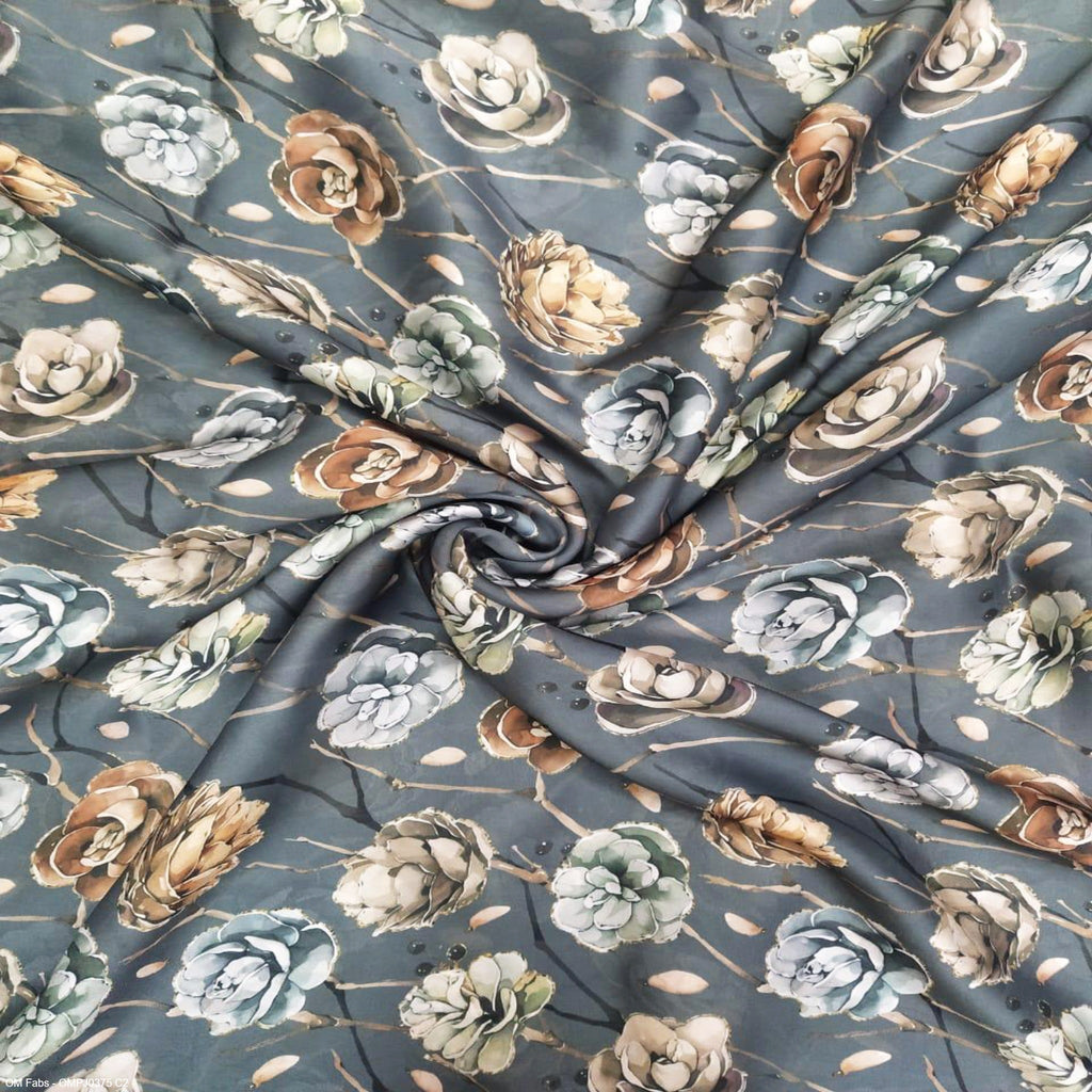 OM Fabs Unveils Exquisite Floral Symphony: 100% Polyester-Viscose Satin Georgette Collection