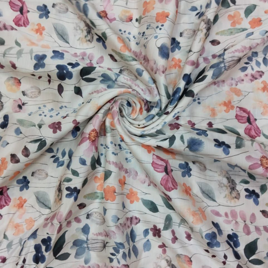 Floral Opulence: OM Fabs' 100% Polyester Satin Georgette Collection