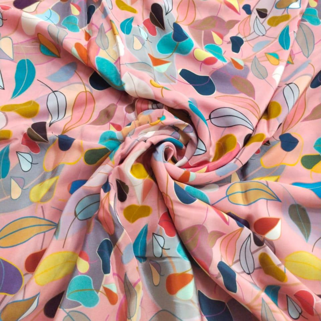 Elevate Your Creations with OM Fabs' New Satin Georgette Abstract Fabric Collection