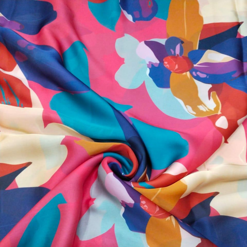 Crafted Luxury: OM Fabs' MultiColor Abstract Digital Prints