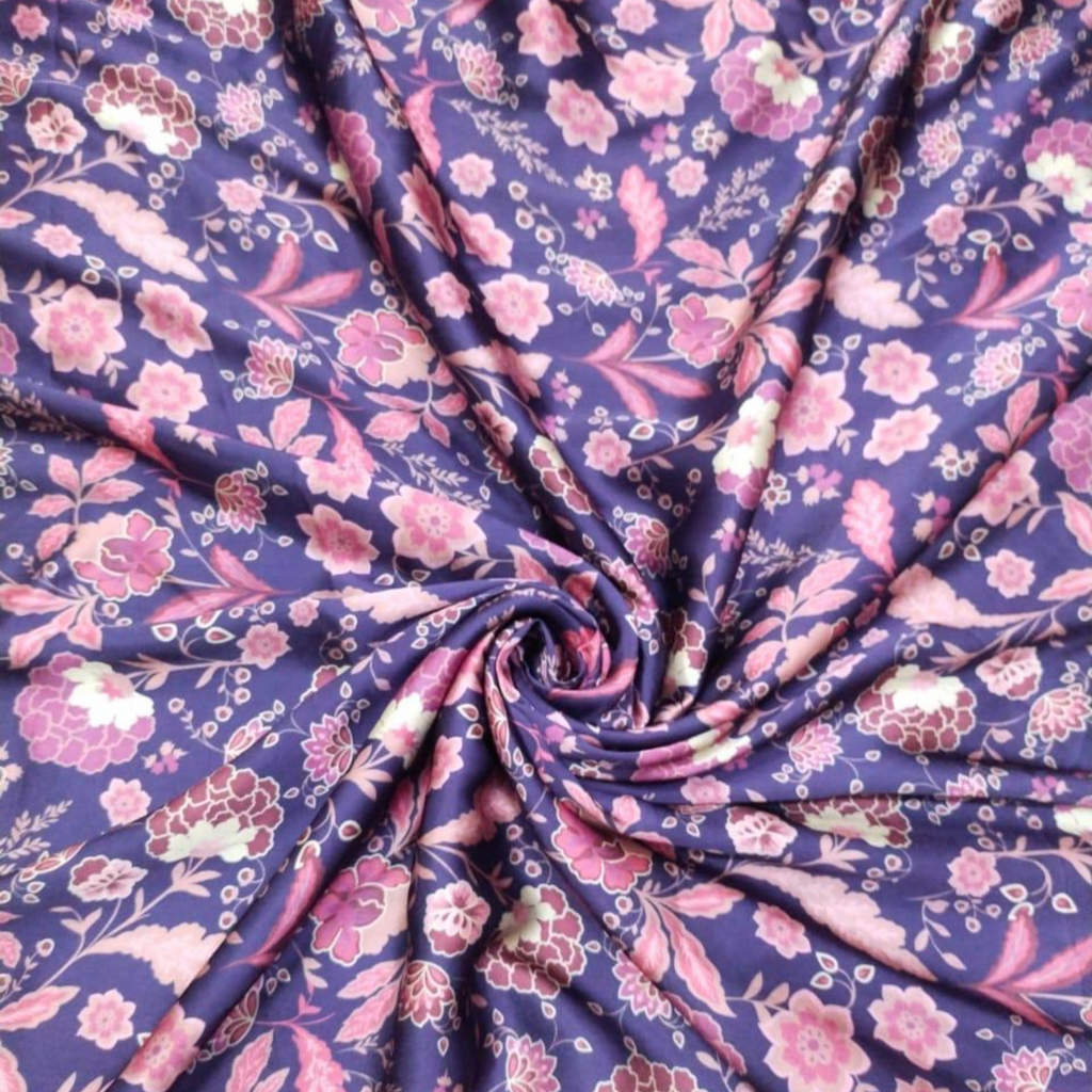 Satin Georgette Splendor: Floral OM Fabs' Fabric Collection