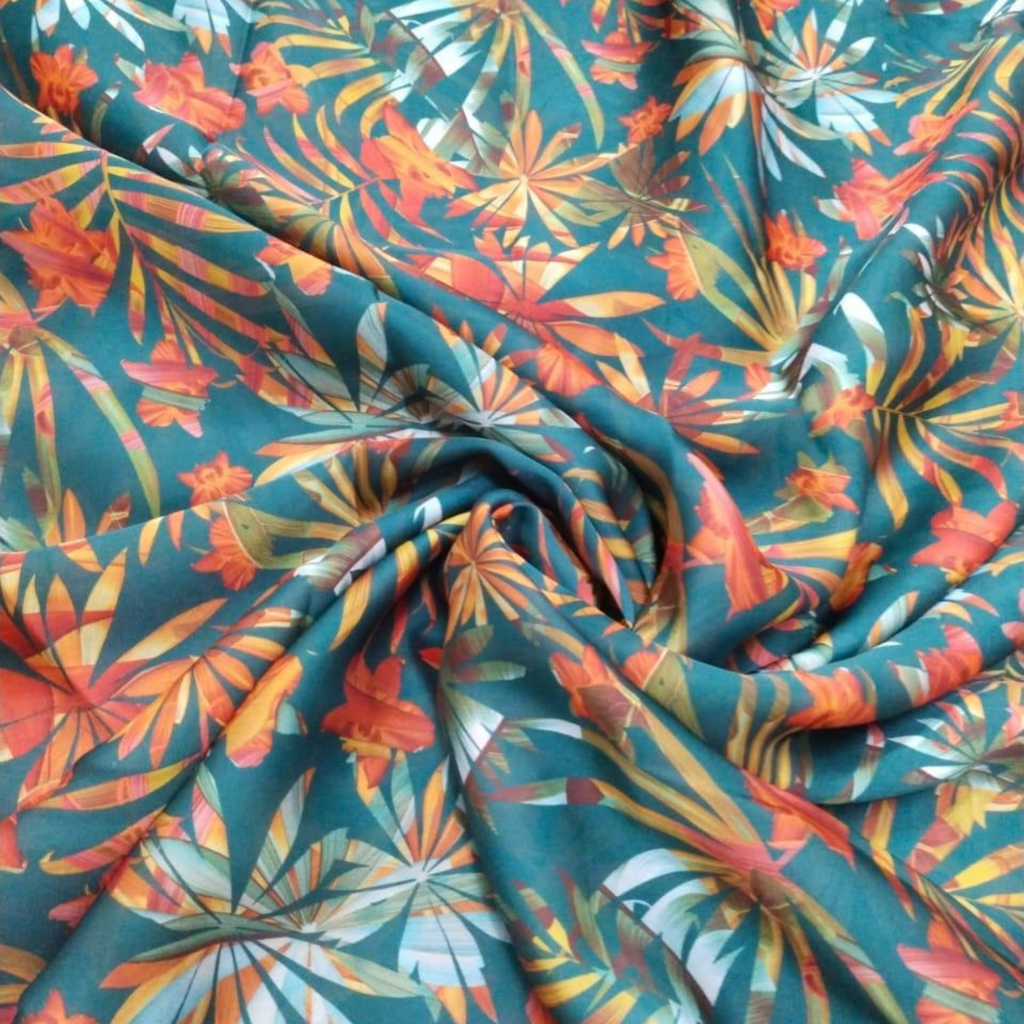 Elevate Your Creations with OM Fabs: Unveiling Satin Georgette Abstract Fabric